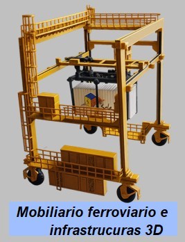 Mobiliario ferroviario e infraestructuras 3D