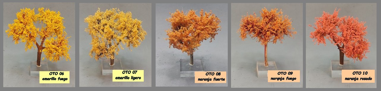 Tonos OTO 06 a OTO 10 — de amarillo fuego a naranja rosado