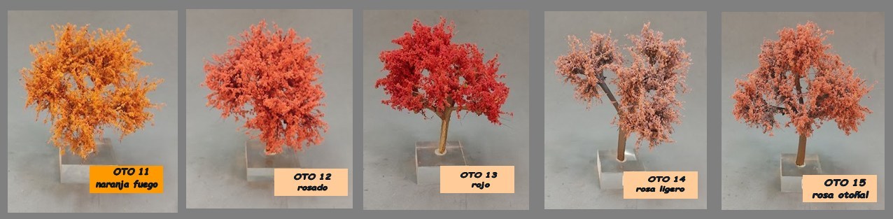 Tonos OTO 11 a OTO 15 — de naranja fuego a rosa otoñal